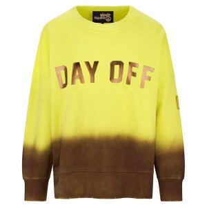 YIPPIE & HIPPIE Damen Sweatshirt W52‑521 – Dip‑Dye Sweater mit „DAY OFF“ Print