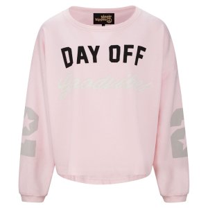 YIPPIE & HIPPIE Damen Sweatshirt W52‑545 – Casual Sweater mit „DAY OFF“ Print in Pink