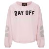 YIPPIE & HIPPIE Damen Sweatshirt W52‑545 – Casual Sweater mit „DAY OFF“ Print in Pink