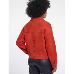RINO & PELLE Damen Jacke Bubbly 5002611 – Weiche Teddyjacke mit Knopfleiste in Red