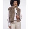 RINO & PELLE Damen Weste Dava 7002611 – Faux‑Fur Waistcoat mit Verschluss in Mocha Latte