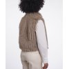 RINO & PELLE Damen Weste Dava 7002611 – Faux‑Fur Waistcoat mit Verschluss in Mocha Latte
