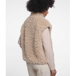 RINO & PELLE Damen Weste Freya 7002611 – Curly Faux‑Fur Weste in Oat