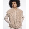 RINO & PELLE Damen Weste Freya 7002611 – Curly Faux‑Fur Weste in Oat