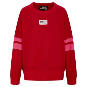 YIPPIE & HIPPIE Damen Sweatshirt W52‑518 – Sportlicher Sweater mit „DAY OFF 22“ Print in Rot