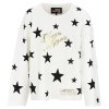 YIPPIE & HIPPIE Damen Sweatshirt W52‑501 – Sweater mit Sternprint & Logo in Off‑White