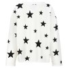 YIPPIE & HIPPIE Damen Sweatshirt W52‑501 – Sweater mit Sternprint & Logo in Off‑White