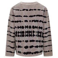 YIPPIE & HIPPIE Damen Sweatshirt W52‑548 – Tie‑Dye Sweater mit „Made to Love“ Print in Taupe