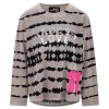 YIPPIE & HIPPIE Damen Sweatshirt W52‑548 – Tie‑Dye Sweater mit „Made to Love“ Print in Taupe