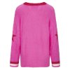 YIPPIE & HIPPIE Damen Pullover W52‑411 – Fluffy Sweater mit „Dreamer 11“ Print in Pink