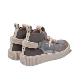 CRICKIT Damen Sneaker UMA – Stylischer High-Top Sneaker in Metallic-Look aus Leder mit elastischem Einsatz