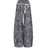 YIPPIE & HIPPIE Damen Hose W52‑600 – Weite Culotte mit Leo‑Print und Kordelgürtel