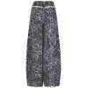 YIPPIE & HIPPIE Damen Hose W52‑600 – Weite Culotte mit Leo‑Print und Kordelgürtel