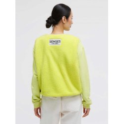 SENSES The Label Damen Weste SE2608‑3890‑24 – Teddyweste mit Druckknopfverschluss in Lime