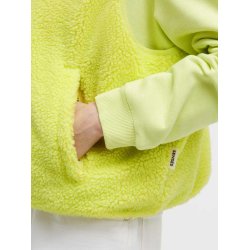 SENSES The Label Damen Weste SE2608‑3890‑24 – Teddyweste mit Druckknopfverschluss in Lime