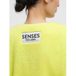 SENSES The Label Damen Weste SE2608‑3890‑24 – Teddyweste mit Druckknopfverschluss in Lime