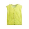 SENSES The Label Damen Weste SE2608‑3890‑24 – Teddyweste mit Druckknopfverschluss in Lime
