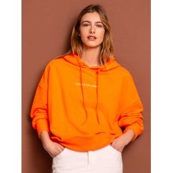 SENSES The Label Damen Hoodie SE2609‑3039‑21 – Oversize Hoodie „Glow Hour“ mit Tiger‑Print in Neon Orange