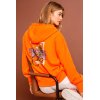 SENSES The Label Damen Hoodie SE2609‑3039‑21 – Oversize Hoodie „Glow Hour“ mit Tiger‑Print in Neon Orange