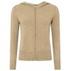 ZWILLINGSHERZ Damen Cardigan 6523-0 – Kaschmir Strickjacke mit Kapuze und Reißverschluss in Beige