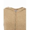 ZWILLINGSHERZ Damen Cardigan 6523-0 – Kaschmir Strickjacke mit Kapuze und Reißverschluss in Beige