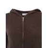 ZWILLINGSHERZ Damen Cardigan 6523-010 - Kaschmir Strickjacke mit Kapuze und Reißverschluss in Braun