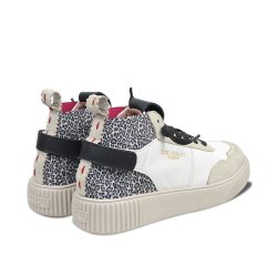 CRICKIT Damen Sneaker Maura 08371460‑43 UMA – Leichter Ledersneaker mit EASY‑IN Funktion in Weiß Leo
