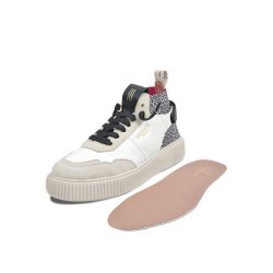 CRICKIT Damen Sneaker Maura 08371460‑43 UMA – Leichter Ledersneaker mit EASY‑IN Funktion in Weiß Leo
