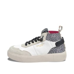 CRICKIT Damen Sneaker Maura 08371460‑43 UMA – Leichter Ledersneaker mit EASY‑IN Funktion in Weiß Leo
