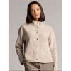 SANI BLU Damen Jacke 9378 – Weiche Fleecejacke mit Druckknopfverschluss in Beige