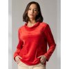 SANI BLU Damen Nicki‑Shirt 9350‑935 – Blusen‑Shirt in Rot mit elastischem Saum