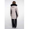 RINO & PELLE Damen Steppmantel Axelle.7002613 – Gepolsterter Mantel in Stone mit abnehmbarem Black Faux‑Fur Kragen