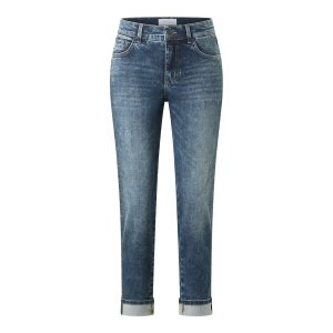 ANGELS Damen Jeans Darleen Sparkle 346‑811430‑3188 – 7/8 Straight Fit in Dark Indigo Used Destroyed