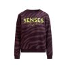 SENSES The Label Damen Sweatshirt SE2608-3520-21 – Zebra Print Sweatshirt in Bordeaux