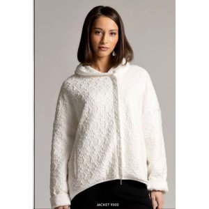 SANI BLU Damen Jacke 9302-02 – Strukturjacke mit Kapuze in Creme