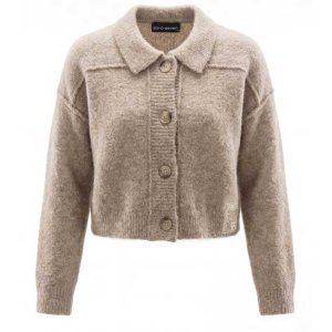 SIX-O-SEVEN Damen Strickjacke SI62-48-6539 – Boxy Cardigan in Beige
