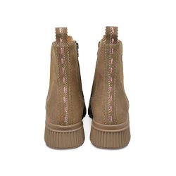CRICKIT Damen Stiefelette Ninfa 04471593 – Uldina in Cognac mit Reißverschluss und Wechselfußbett